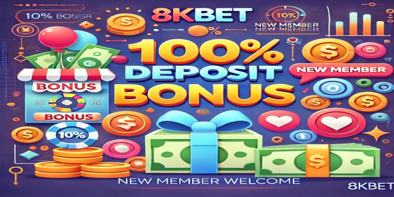 Ưu đãi nạp đầu 100% cho thành viên mới tại 8KBET